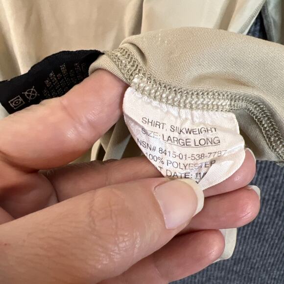 Peckham Mens Polartec Cold Weather Undershirt Size Large Long Tan Layering - Picture 7 of 9